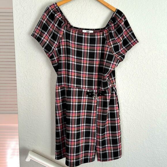 Steve Madden NYC XXXL Dress Pink Plaid Heart Fall Academia Twee Preppy School - Picture 1 of 8